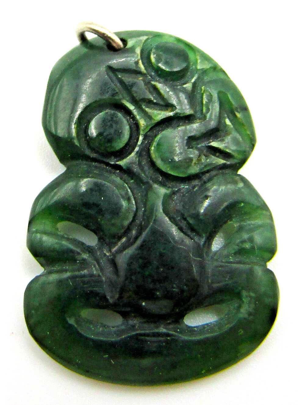 Vintage New Zealand Maori Hei-Tiki Jade Charm Pendant